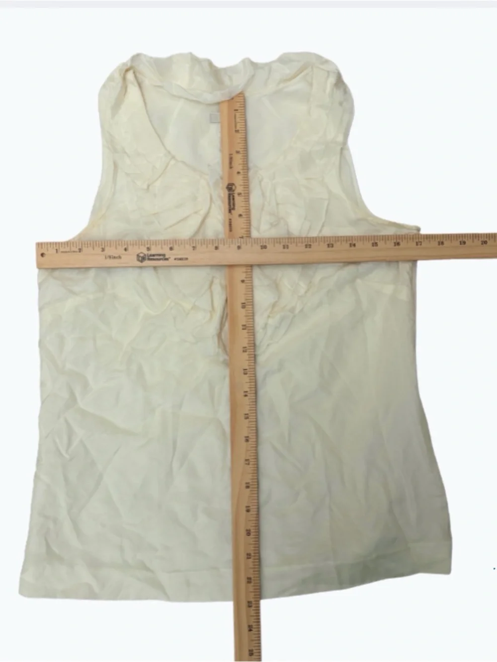 J Crew Cream Ruffle Front Silk Blend Sleeveless Top